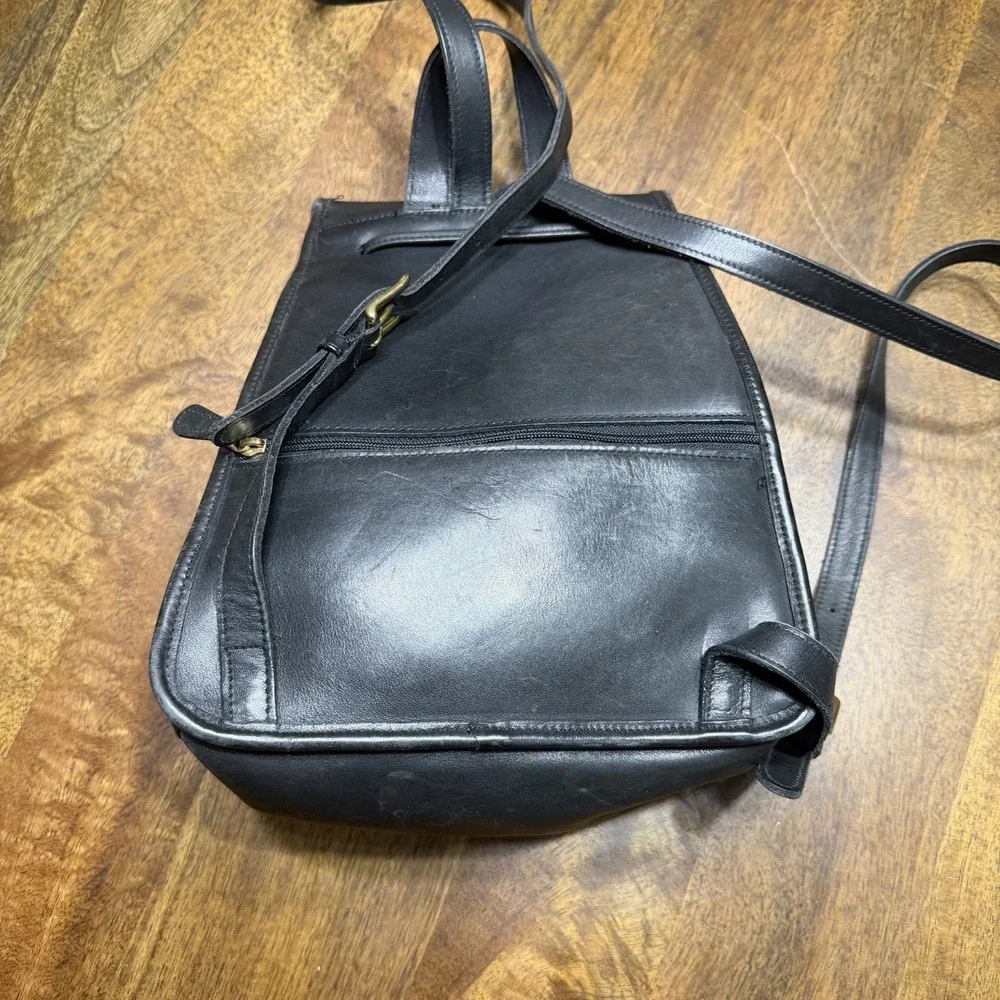 Coach Vintage Leather Backpack 9791 Large Daypack Rucksack Black